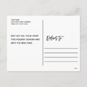 ウッドランドメリー鹿とブライトホリデーカード シーズンポストカード (裏面)