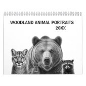 ウッドランドモダンアニマルベアディアウルフキツネ カレンダー (カバー)