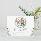 ウッドランドモダングリーンリーベビーシャワーおむつラッフル エンクロージャーカード (スタンド正面)