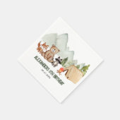 ウッドランドモダンハッピーキャンパーキャンプ子供の誕生日 スタンダードカクテルナプキン (角)