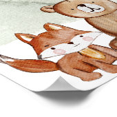 ウッドランドモダンハッピーキャンパーキャンプ子供の誕生日 ポスター (角)