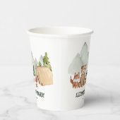 ウッドランドモダンハッピーキャンパーキャンプ子供の誕生日 紙コップ (右)