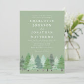 ウッドランドモダンフォレストQRコードセージグリーン結婚ズ 招待状 (スタンド正面)