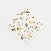 ウッドランドモダンフローラグリーンリーベリー昆虫 スタンダードランチョンナプキン (角)