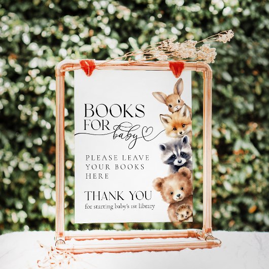 ウッドランドモダン動物赤ちゃんシャワーブック ポスター