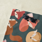 ウッドランドモノグラムのキツネ紅葉秋 ビーチタオル (インサイチュ)