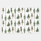 ウッドランドモミ松トウヒの木の森 ラッピングペーパーシート (正面)