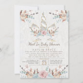 ウッドランドユニコーンバーチャルベビーシャワーカヤリン 招待状 (正面)