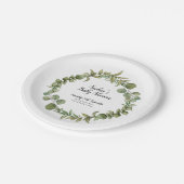 ウッドランドユーカリグリーンのベイビーシャワー ペーパープレート (アングル)