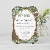 ウッドランドユーカリ素朴リーフのライトウォーターカラー 招待状 (スタンド正面)