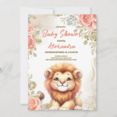 ウッドランドライオンベビーサファリベビーアニマルズ 招待状 (正面)
