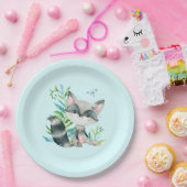 ウッドランドラクーンお洒落アクア ペーパープレート (パーティー)
