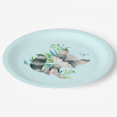 ウッドランドラクーンお洒落アクア ペーパープレート (アングル)