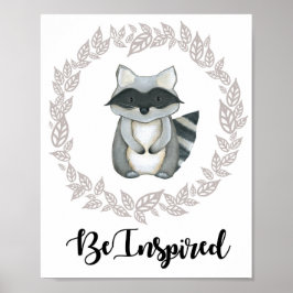 ウッドランドラクーンプリント ポスター