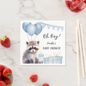 ウッドランドラクーンベイビーシャワーカワイトボーイ紙 スタンダードカクテルナプキン (インサイチュ)