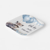 ウッドランドラクーン赤ちゃんシャワーかわいい男の子 ペーパープレート (傾斜あり)