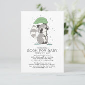 ウッドランドラクーン赤ちゃんシャワーベビーカード用ブック 招待状 (スタンド正面)