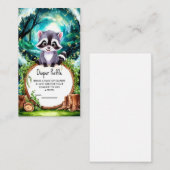 ウッドランドラクーン赤ちゃんシャワー エンクロージャーカード (正面/裏面)