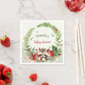 ウッドランドラクーン赤ちゃんシャワー スタンダードカクテルナプキン (インサイチュ)