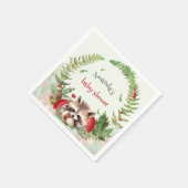 ウッドランドラクーン赤ちゃんシャワー スタンダードカクテルナプキン (角)