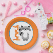 ウッドランドラクーン1stバースデーボーイパーティープレート ペーパープレート (パーティー)