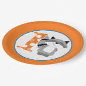 ウッドランドラクーン1stバースデーボーイパーティープレート ペーパープレート (アングル)