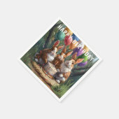 ウッドランドラビットバースデーパーティー スタンダードカクテルナプキン (角)