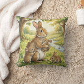 ウッドランドラビットファミリーキッズ クッション (ブランケット)