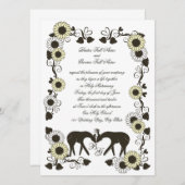 ウッドランドラブサンフラワー結婚ズ 招待状 (正面/裏面)
