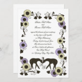 ウッドランドラブサンフラワー結婚ズ 招待状 (正面/裏面)