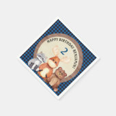 ウッドランドランバージャックバースデーパーティナプキンス スタンダードカクテルナプキン (角)