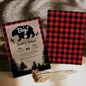 ウッドランドランバージャックベアーアドベンチャーベビーシャワー 招待状