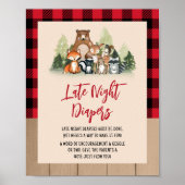 ウッドランドランバージャックベビーシャワー深夜おむつ ポスター (正面)