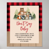 ウッドランドランバージャックベビーシャワー言わないベビー ポスター (正面)
