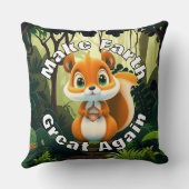 ウッドランドリスのドングリ素晴らしス クッション (裏面)