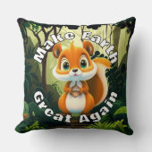 ウッドランドリスのドングリ素晴らしス クッション (正面)