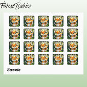 ウッドランドリスのドングリ素晴らしス スクエアシール