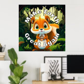 ウッドランドリスのドングリ素晴らしス ポスター (ホームオフィス)