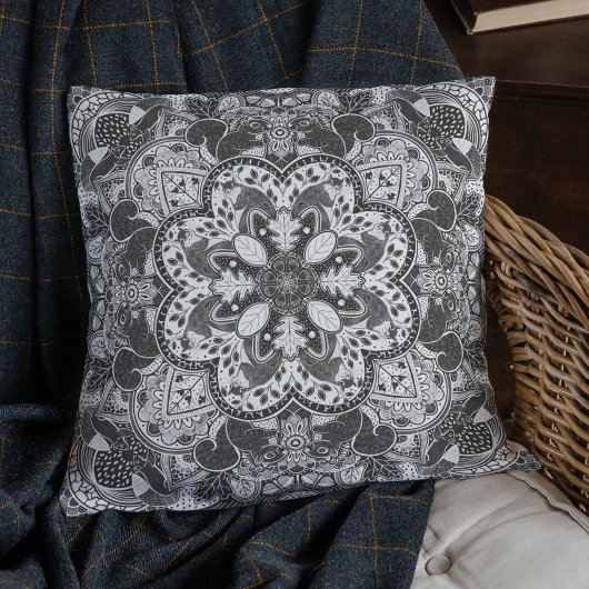 ウッドランドリスのマンダラあなたの色を選択 クッション