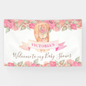 ウッドランドリスフローラベビーシャワーへようこそ 横断幕 (横)