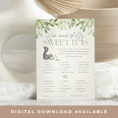 ウッドランドリス赤ちゃんシャワーキャンディーゲームカード 招待状