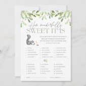 ウッドランドリス赤ちゃんシャワーキャンディーゲームカード 招待状 (正面)