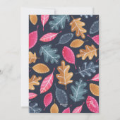 ウッドランドリーフパターン感謝祭ディナーパーティー シーズンカード (裏面)