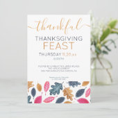 ウッドランドリーフパターン感謝祭ディナーパーティー シーズンカード (スタンド正面)