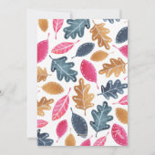 ウッドランドリーフパターン感謝祭ディナーパーティー シーズンカード (裏面)