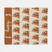 ウッドランドレッドキツネ |パーソナライズされた | フリースブランケット (正面(横))