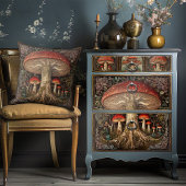 ウッドランドレッドスポッテッドマッシュルームコテージ素朴 クッション