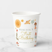 ウッドランドレッドマッシュルームベビーシャワー紙カップ 紙コップ (裏面)