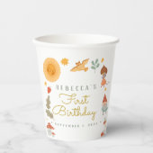 ウッドランドレッドマッシュルームベビーシャワー紙カップ 紙コップ (正面)