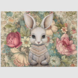 ウッドランドロングリーラビット&コテージコア花模様 薄葉紙